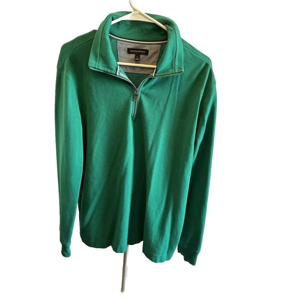 Banana Republic‎ Men’s Quarter Zip Sweater Vibrant Green Sz Large